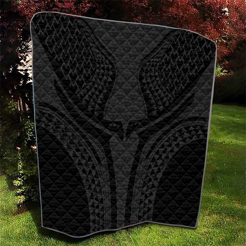 Hawaiian Kakau Art Tattoos Aquaman Style Quilt Black Version - Wonder Print Shop