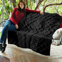 Hawaiian Kakau Art Tattoos Aquaman Style Quilt Black Version - Wonder Print Shop