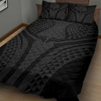 Hawaiian Kakau Art Tattoos Aquaman Style Quilt Bed Set Black Version - Wonder Print Shop