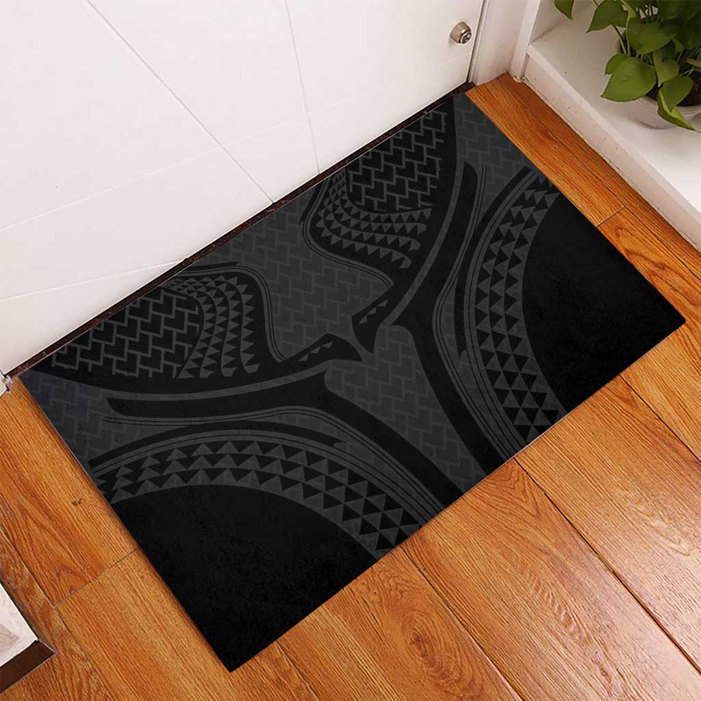 Hawaiian Kakau Art Tattoos Aquaman Style Rubber Doormat Black Version - Wonder Print Shop