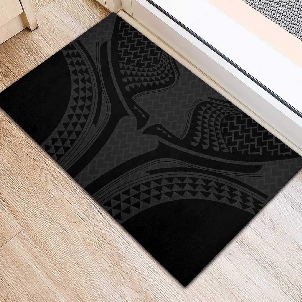 Hawaiian Kakau Art Tattoos Aquaman Style Rubber Doormat Black Version - Wonder Print Shop