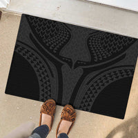 Hawaiian Kakau Art Tattoos Aquaman Style Rubber Doormat Black Version - Wonder Print Shop