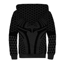 Hawaiian Kakau Art Tattoos Aquaman Style Sherpa Hoodie Black Version - Wonder Print Shop