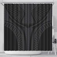 Hawaiian Kakau Art Tattoos Aquaman Style Shower Curtain Black Version - Wonder Print Shop