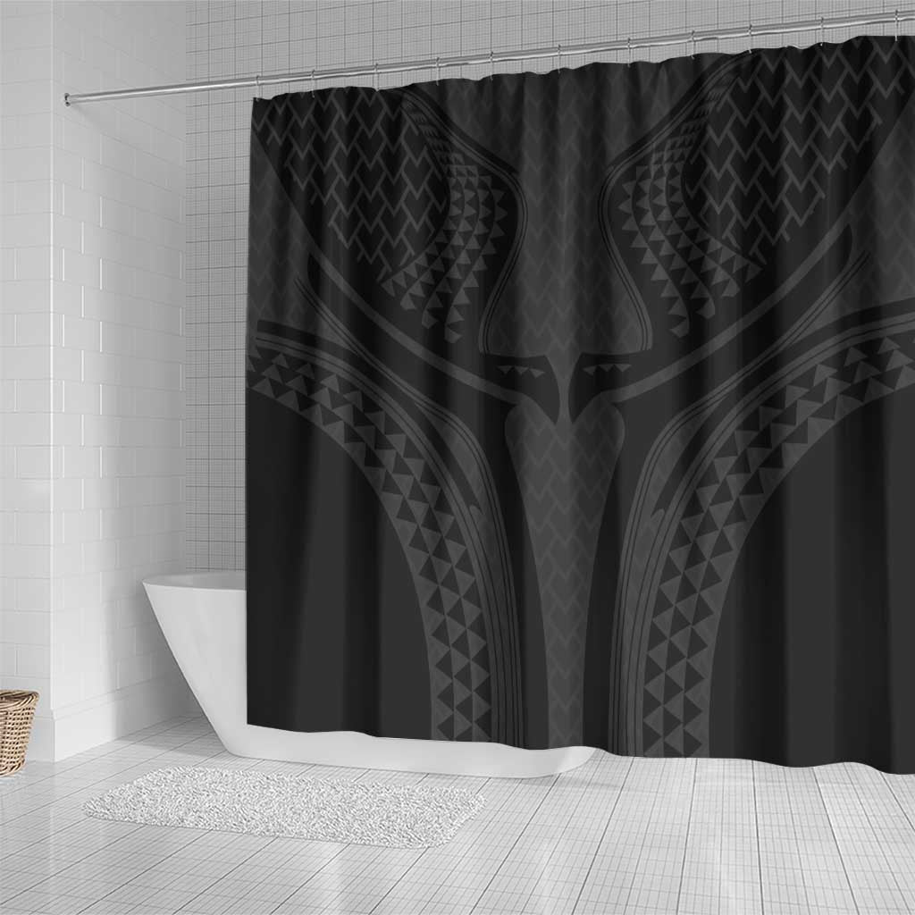 Hawaiian Kakau Art Tattoos Aquaman Style Shower Curtain Black Version - Wonder Print Shop