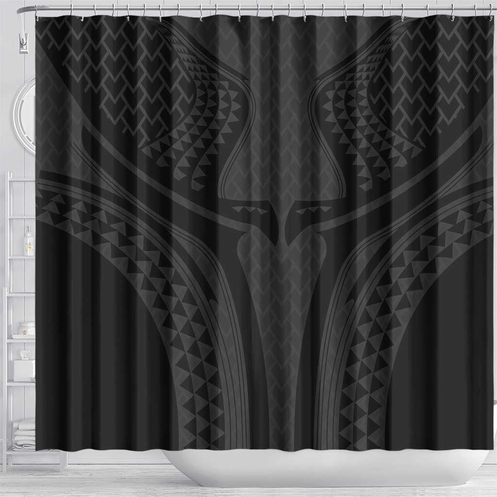 Hawaiian Kakau Art Tattoos Aquaman Style Shower Curtain Black Version - Wonder Print Shop