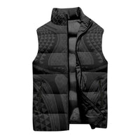 Hawaiian Kakau Art Tattoos Aquaman Style Sleeveless Puffer Jacket Black Version - Wonder Print Shop