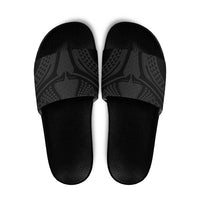 Hawaiian Kakau Art Tattoos Aquaman Style Slide Sandals Black Version - Wonder Print Shop