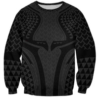 Hawaiian Kakau Art Tattoos Aquaman Style Sweatshirt Black Version - Wonder Print Shop