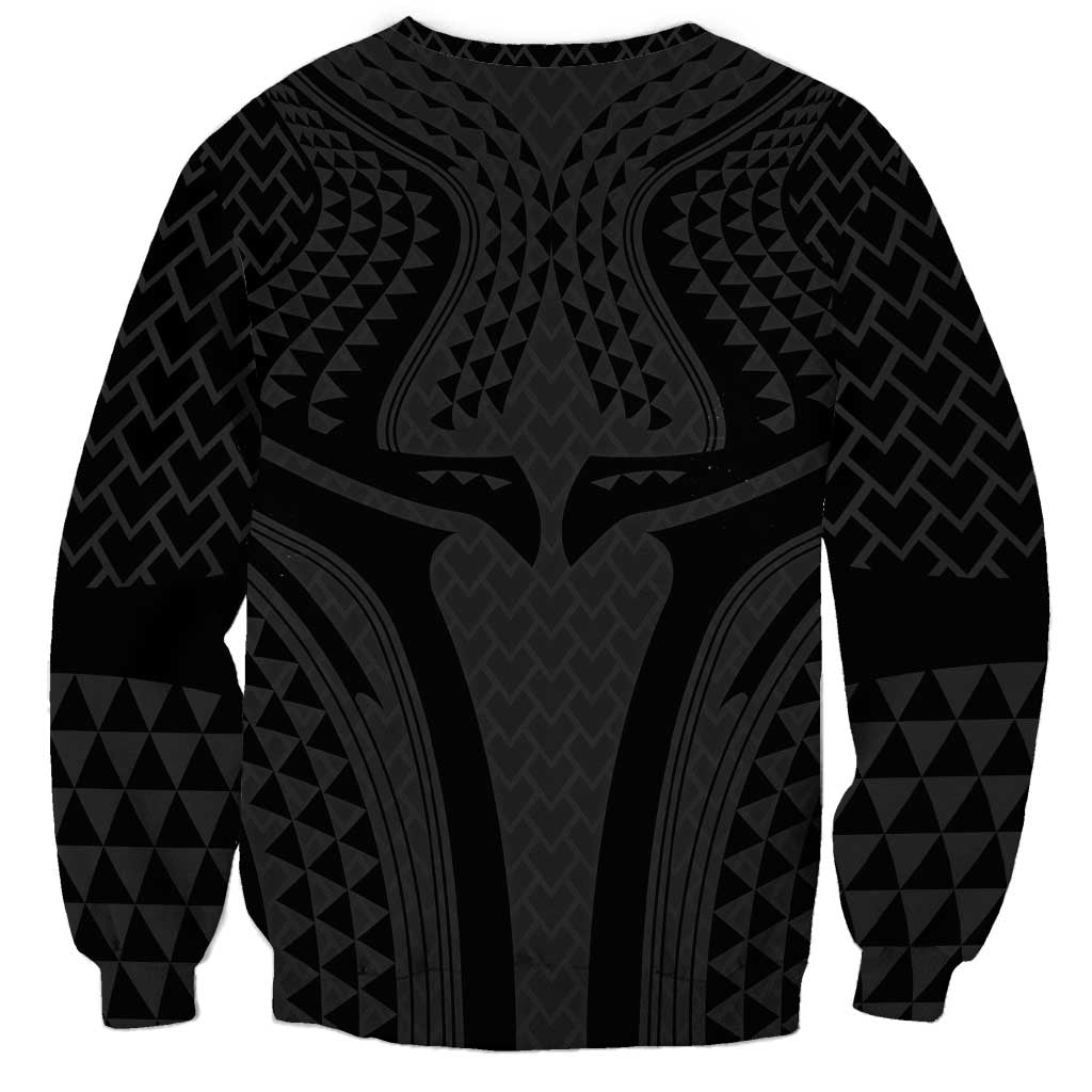 Hawaiian Kakau Art Tattoos Aquaman Style Sweatshirt Black Version - Wonder Print Shop