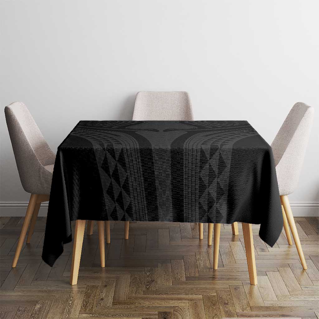 Hawaiian Kakau Art Tattoos Aquaman Style Tablecloth Black Version - Wonder Print Shop