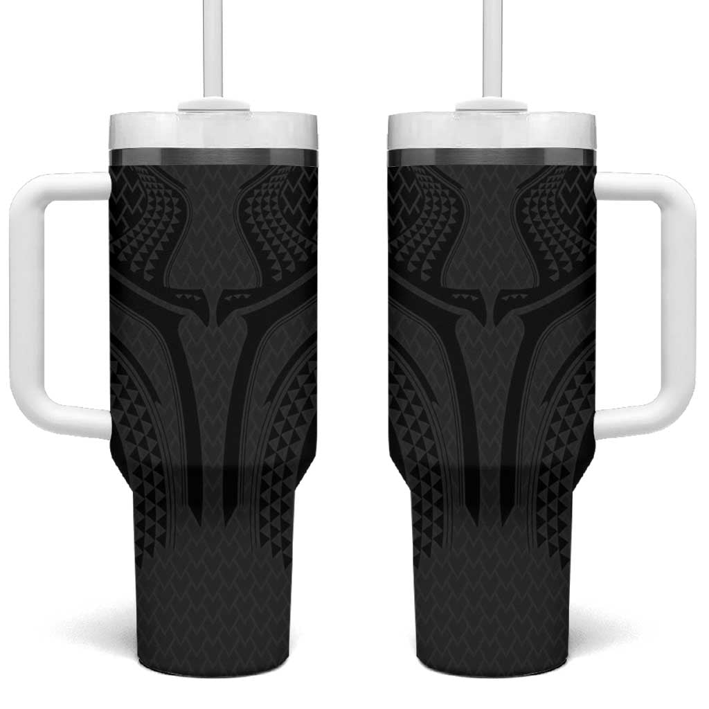 Hawaiian Kakau Art Tattoos Aquaman Style Tumbler With Handle Black Version - Wonder Print Shop
