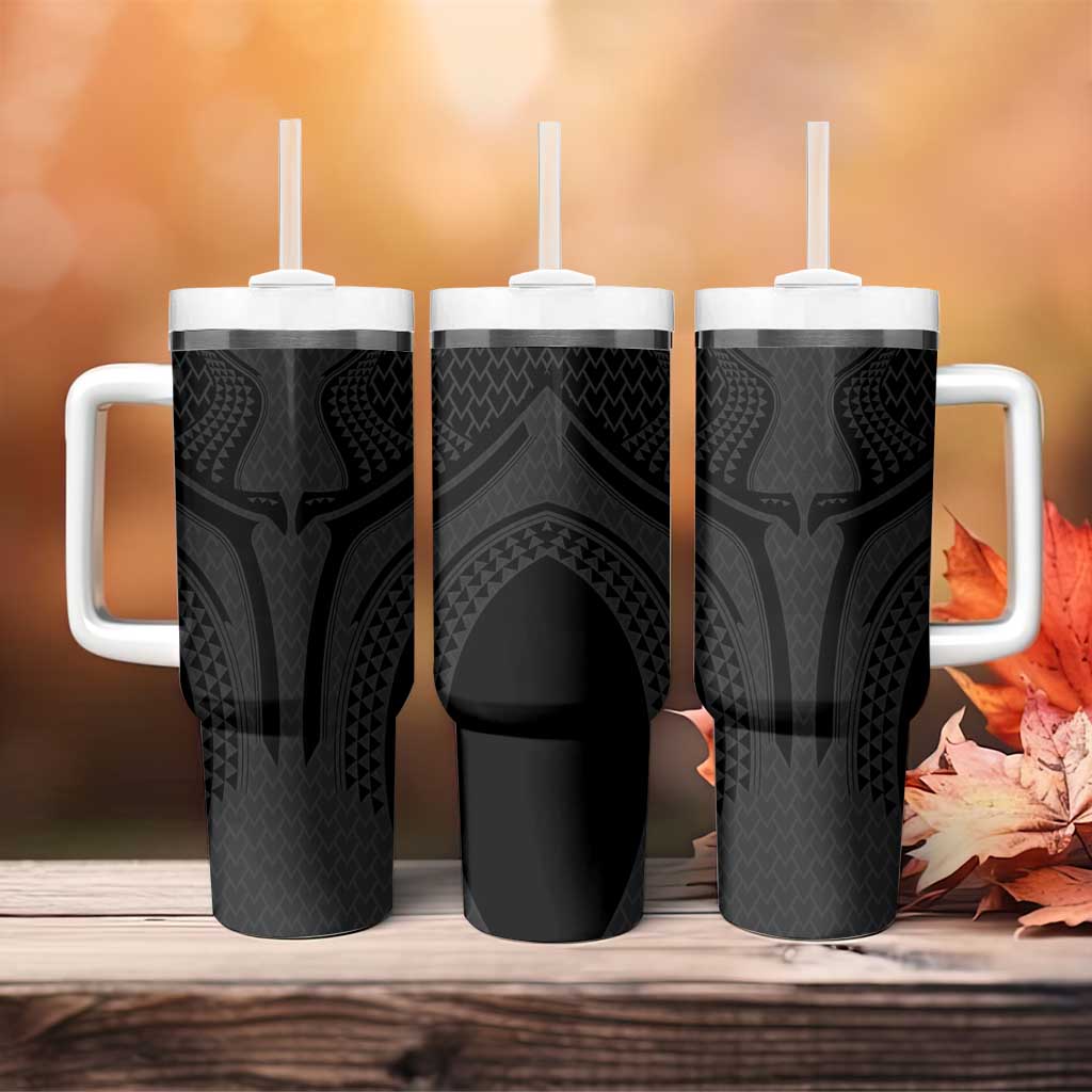 Hawaiian Kakau Art Tattoos Aquaman Style Tumbler With Handle Black Version - Wonder Print Shop