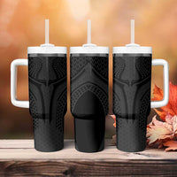 Hawaiian Kakau Art Tattoos Aquaman Style Tumbler With Handle Black Version - Wonder Print Shop