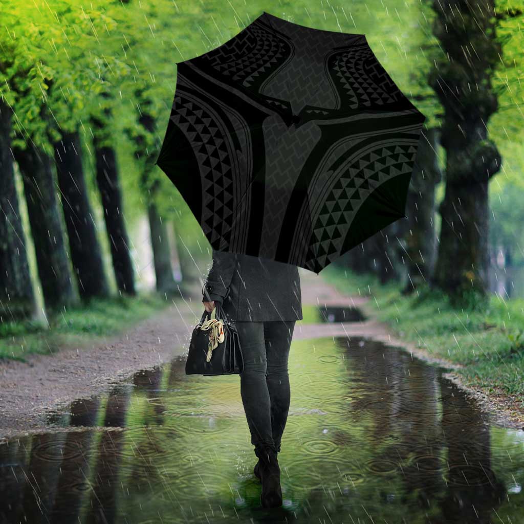 Hawaiian Kakau Art Tattoos Aquaman Style Umbrella Black Version - Wonder Print Shop