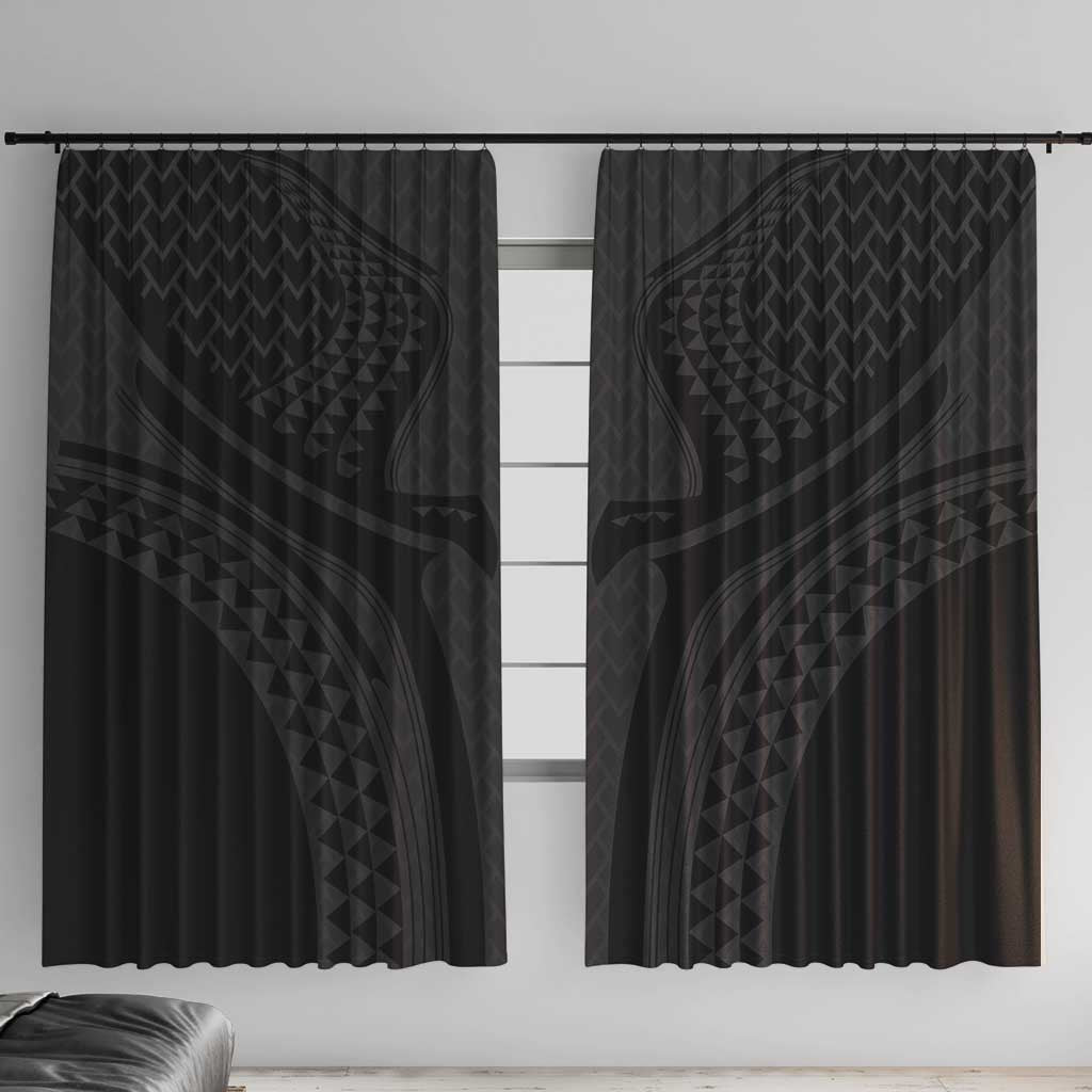 Hawaiian Kakau Art Tattoos Aquaman Style Window Curtain Black Version - Wonder Print Shop