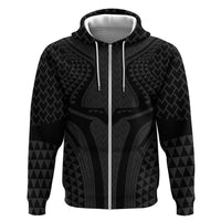 Hawaiian Kakau Art Tattoos Aquaman Style Zip Hoodie Black Version - Wonder Print Shop