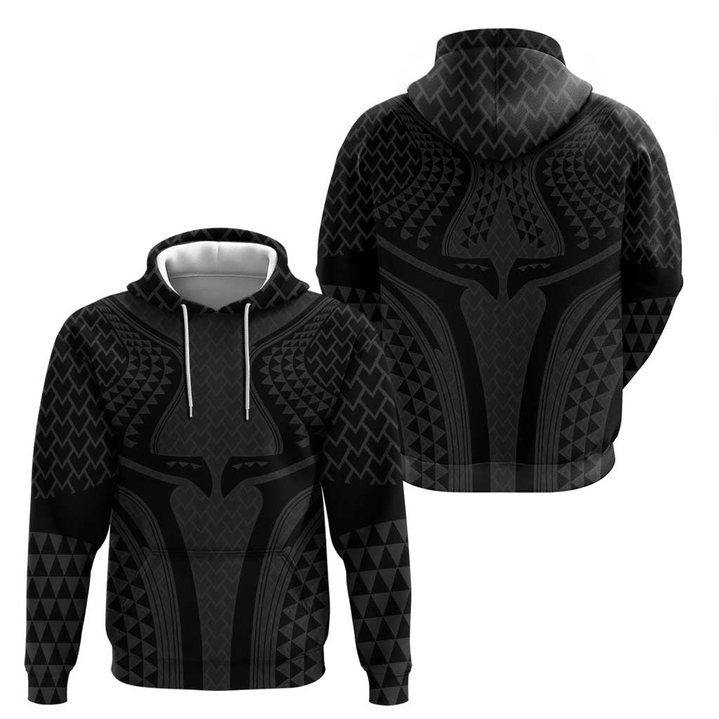 Hawaiian Kakau Art Tattoos Aquaman Style Zip Hoodie Black Version - Wonder Print Shop
