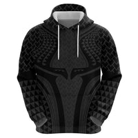 Hawaiian Kakau Art Tattoos Aquaman Style Zip Hoodie Black Version - Wonder Print Shop