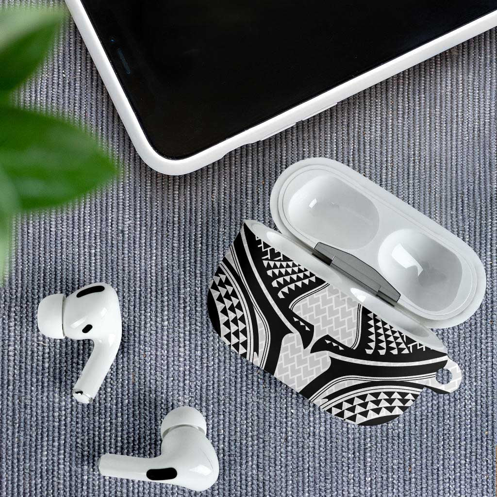Hawaiian Kakau Art Tattoos Aquaman Style AirPods Case White Version - Wonder Print Shop