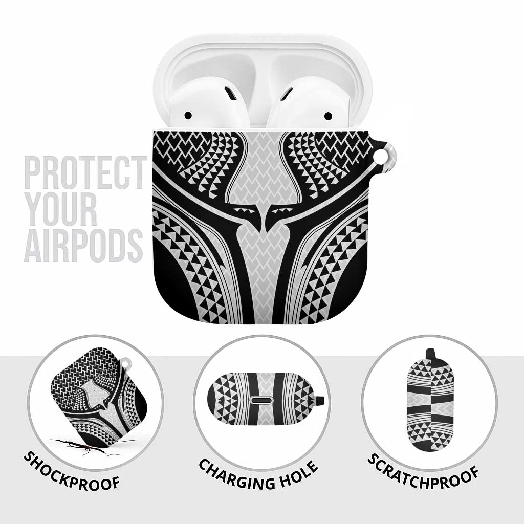 Hawaiian Kakau Art Tattoos Aquaman Style AirPods Case White Version - Wonder Print Shop