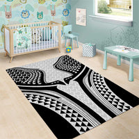 Hawaiian Kakau Art Tattoos Aquaman Style Area Rug White Version - Wonder Print Shop