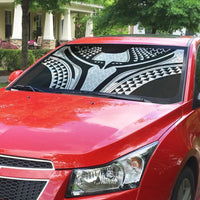 Hawaiian Kakau Art Tattoos Aquaman Style Auto Sun Shade White Version - Wonder Print Shop