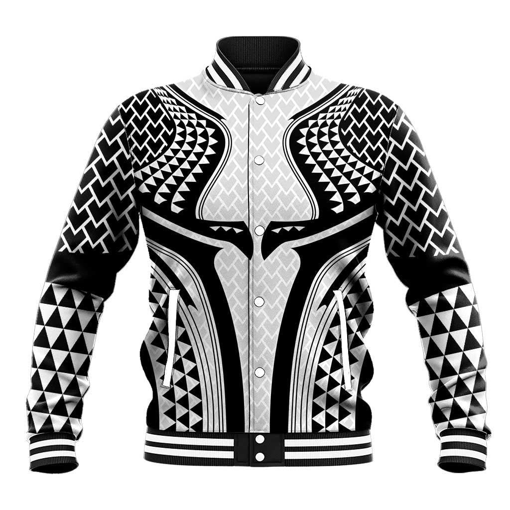 Hawaiian Kakau Art Tattoos Aquaman Style Baseball Jacket White Version - Wonder Print Shop