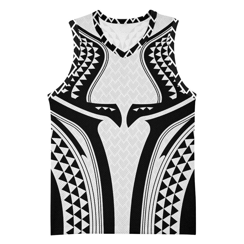 Hawaiian Kakau Art Tattoos Aquaman Style Basketball Jersey White Version - Wonder Print Shop