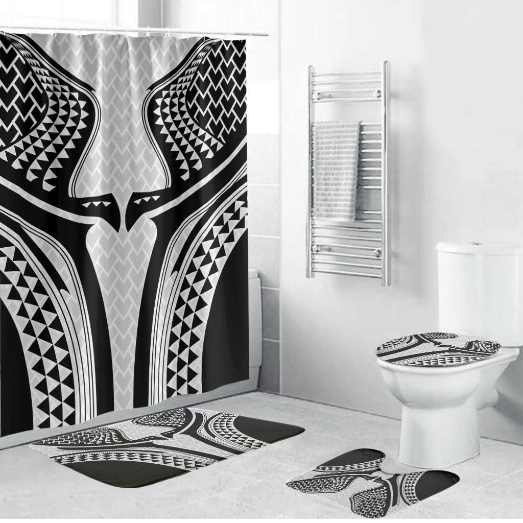Hawaiian Kakau Art Tattoos Aquaman Style Bathroom Set White Version - Wonder Print Shop