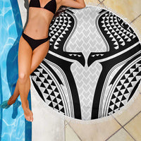 Hawaiian Kakau Art Tattoos Aquaman Style Beach Blanket White Version - Wonder Print Shop