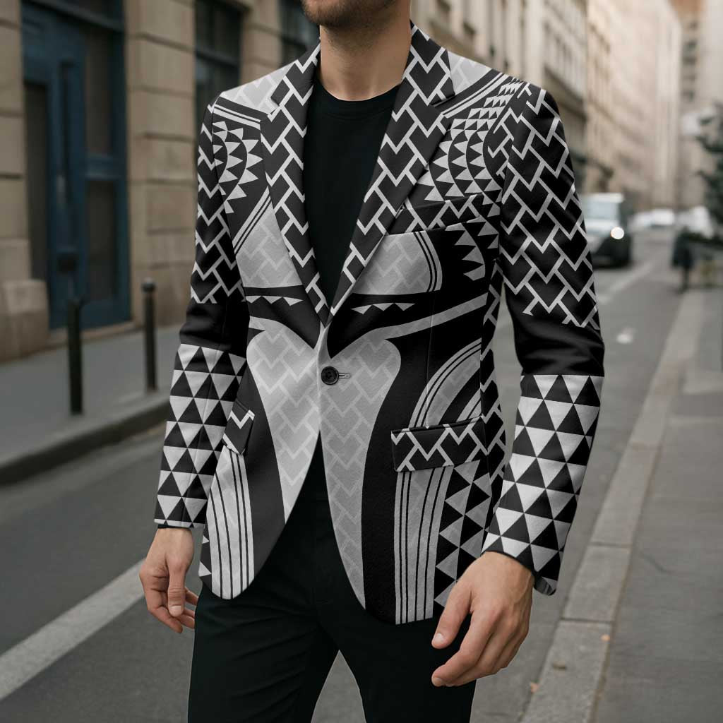 Hawaiian Kakau Art Tattoos Aquaman Style Blazer White Version - Wonder Print Shop