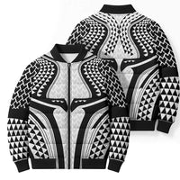 Hawaiian Kakau Art Tattoos Aquaman Style Bomber Puffer Jacket White Version - Wonder Print Shop