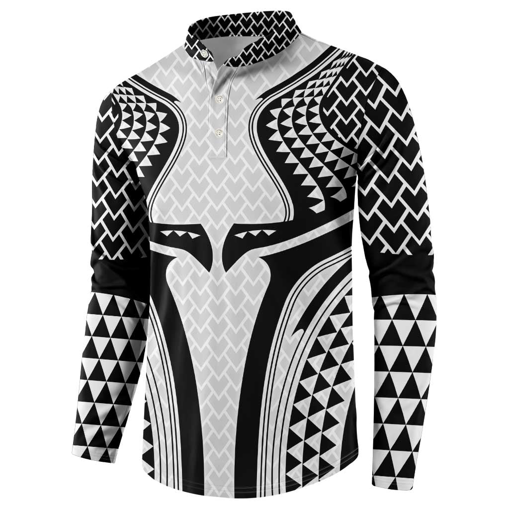 Hawaiian Kakau Art Tattoos Aquaman Style Button Sweatshirt White Version - Wonder Print Shop