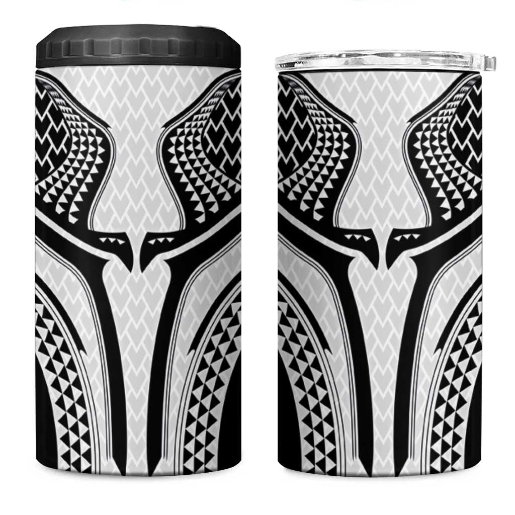 Hawaiian Kakau Art Tattoos Aquaman Style 4 in 1 Can Cooler Tumbler White Version - Wonder Print Shop