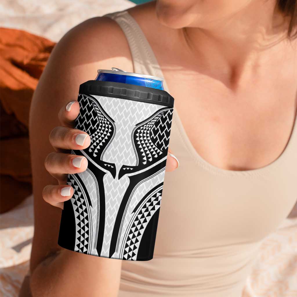 Hawaiian Kakau Art Tattoos Aquaman Style 4 in 1 Can Cooler Tumbler White Version - Wonder Print Shop