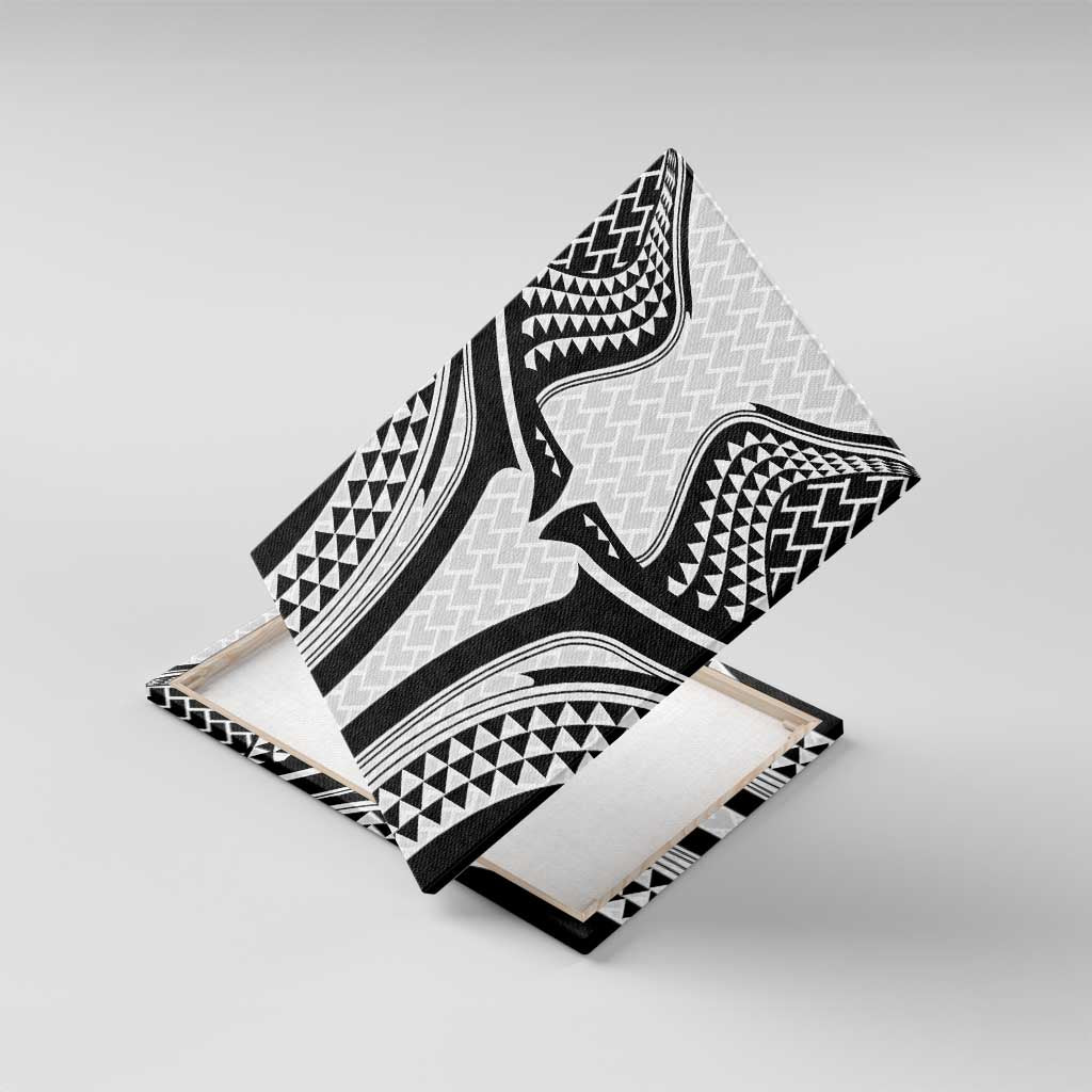Hawaiian Kakau Art Tattoos Aquaman Style Canvas Wall Art White Version - Wonder Print Shop