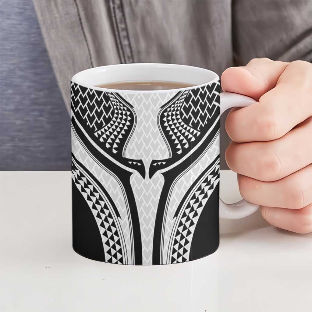 Hawaiian Kakau Art Tattoos Aquaman Style Ceramic Mug White Version - Wonder Print Shop