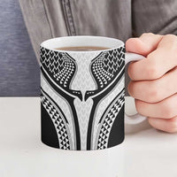 Hawaiian Kakau Art Tattoos Aquaman Style Ceramic Mug White Version - Wonder Print Shop
