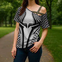 Hawaiian Kakau Art Tattoos Aquaman Style Cross Shoulder Shirt White Version - Wonder Print Shop