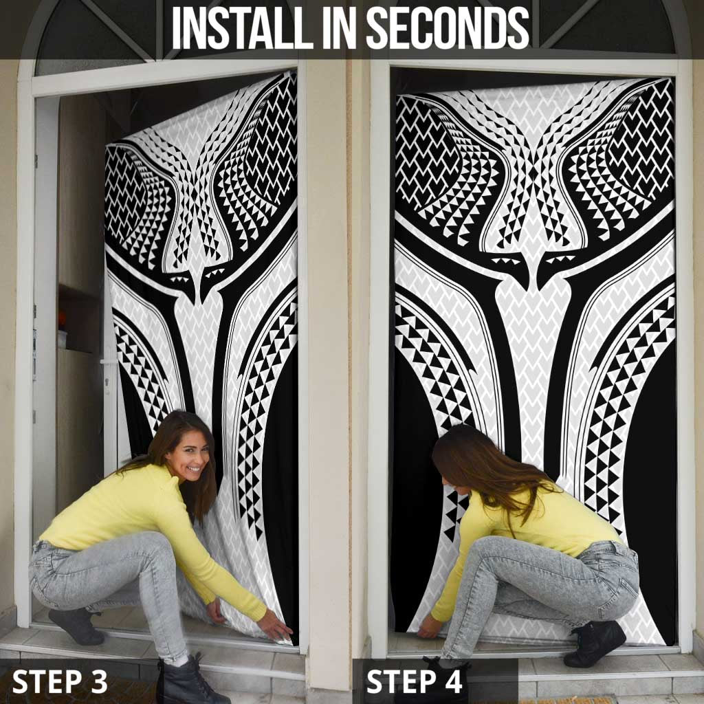 Hawaiian Kakau Art Tattoos Aquaman Style Door Cover White Version - Wonder Print Shop