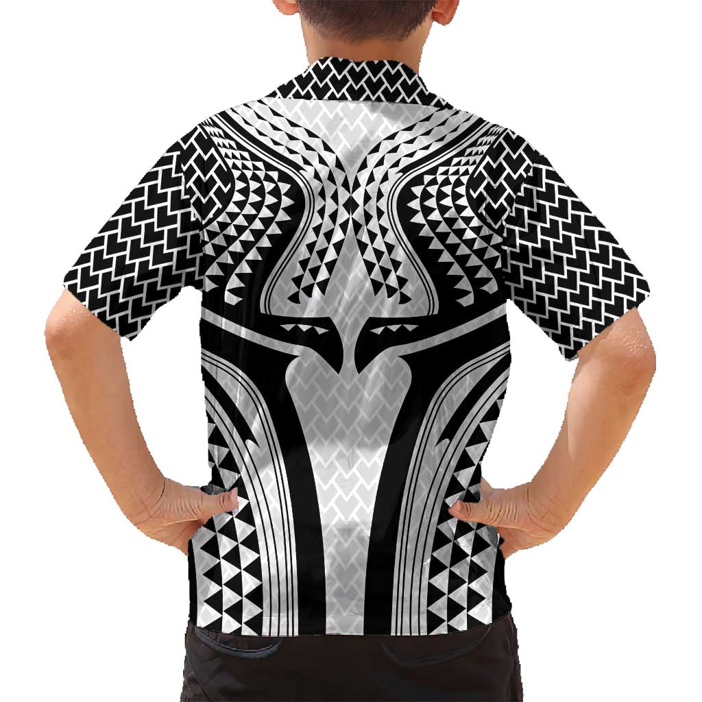 Hawaiian Kakau Art Tattoos Aquaman Style Family Matching Long Sleeve Bodycon Dress and Hawaiian Shirt White Version - Wonder Print Shop