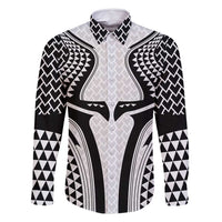 Hawaiian Kakau Art Tattoos Aquaman Style Family Matching Long Sleeve Bodycon Dress and Hawaiian Shirt White Version - Wonder Print Shop