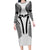 Hawaiian Kakau Art Tattoos Aquaman Style Family Matching Long Sleeve Bodycon Dress and Hawaiian Shirt White Version - Wonder Print Shop