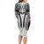 Hawaiian Kakau Art Tattoos Aquaman Style Family Matching Long Sleeve Bodycon Dress and Hawaiian Shirt White Version - Wonder Print Shop