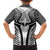 Hawaiian Kakau Art Tattoos Aquaman Style Family Matching Off The Shoulder Long Sleeve Dress and Hawaiian Shirt White Version - Wonder Print Shop
