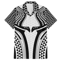 Hawaiian Kakau Art Tattoos Aquaman Style Family Matching Off The Shoulder Long Sleeve Dress and Hawaiian Shirt White Version - Wonder Print Shop
