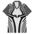 Hawaiian Kakau Art Tattoos Aquaman Style Family Matching Off The Shoulder Long Sleeve Dress and Hawaiian Shirt White Version - Wonder Print Shop