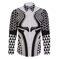 Hawaiian Kakau Art Tattoos Aquaman Style Family Matching Off The Shoulder Long Sleeve Dress and Hawaiian Shirt White Version - Wonder Print Shop