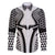 Hawaiian Kakau Art Tattoos Aquaman Style Family Matching Off The Shoulder Long Sleeve Dress and Hawaiian Shirt White Version - Wonder Print Shop